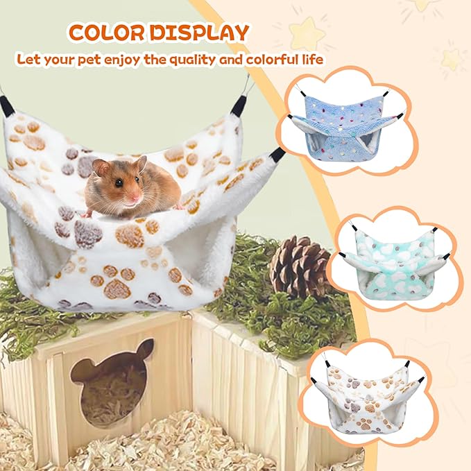YedsIntu 3 Pcs Guinea Pig Hammock, Rat Ferret Hanging Hammock Guinea Pig Accessories for Small Animals Chinchilla Hamster Parrot Sugar Glider Ferret Squirrel (11"×11")