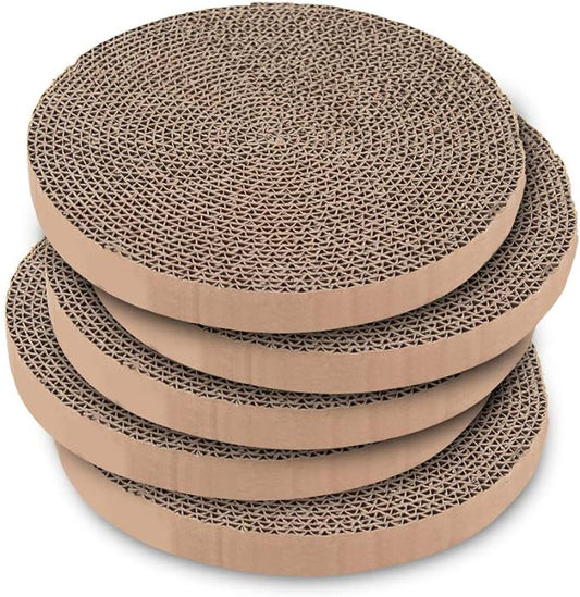 Best Pet Supplies Catify Cat Scratcher, Fun Interactive Scratchers, Posts, Poles, Claw Safe, Furniture Saver Indoor Play Support Natural Cat Behaviors Heavy Duty - 5 Pack Round, 10 x 10"