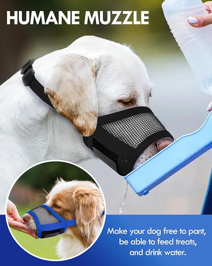 Dog Muzzle, Soft Air Mesh Muzzles for Small Sized Dogs, Breathable Dog Mussels for Scavenging Biting Licking & Barking, Adjustable Mouth Guard for Grooming, Allows Panting and Drinking (Black,S)