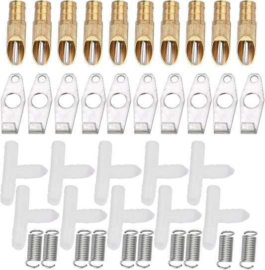 Fydun 10pcs Set Pet Water Feeder, Stainless Steel Automatic Nipple Waterer Poultry Fountains & Waterers for Bunny Rat Rabbit Ferrets (Duckbilly White)