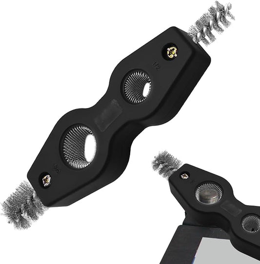 4 in 1 Car Battery Cleaning Brush, Battery Terminal Cleaner, Anti-Rust Auto Battery Cleaner Brush Tool with Steel Wire, Vehicle Battery Terminals Machine Parts Cleaning Tool for Cars (Black)