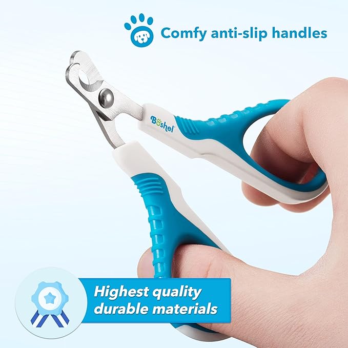 BOSHEL Cat Nail Clipper - Razor-Sharp & Angled Cat Clippers for Nails with Comfy Grip Handles. Lightweight & Safe Grooming Solution - Ideal for Smaller Pets