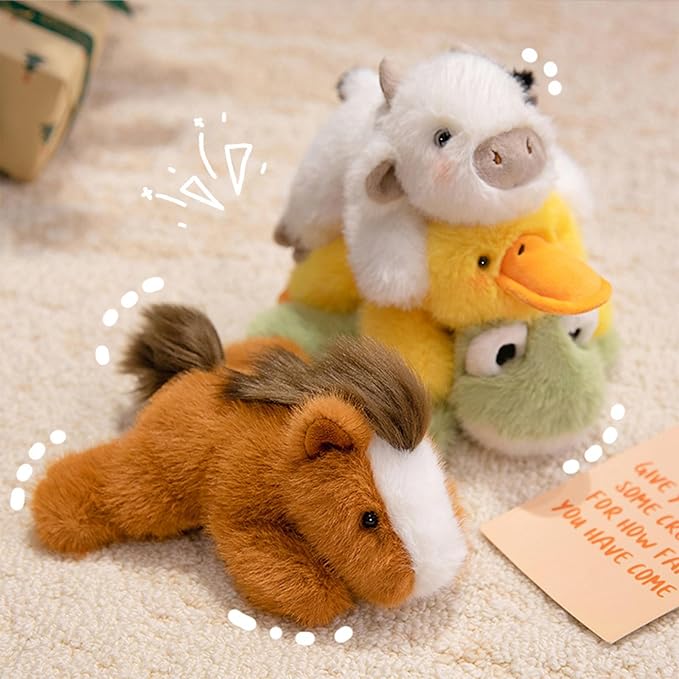 PEACH CAT Frog Stuffed Animal 7.8" Cute Plushies Small Plush Toys Gifts for Kids Green