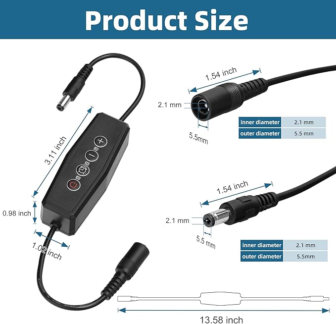 DaToo Aquarium Light Timer&Dimmer Fish Tank Light Controller with Adjustable Brightness Single Channel LED Light Timer 4/8/12h Dimmer Lights Switch for 5-24V DC LED Lights