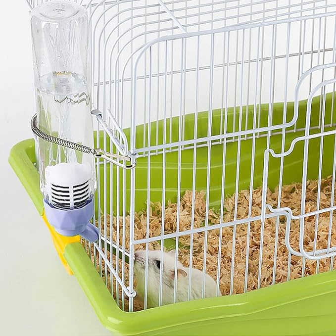 Water Bottle with Filter Leakproof Water Dispenser for Small Animals Drip Metal Nozzle - Blue - M