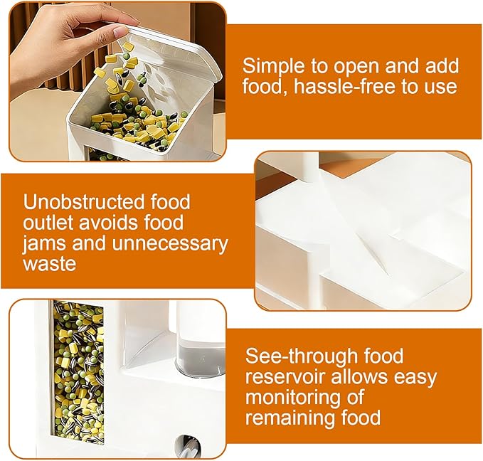 3-in-1 Hamster Feeder, Water Bottle & Food Bowl, 125ml Small Animal Water Dispenser for Hamsters, Mice, Rats, Gerbils - White
