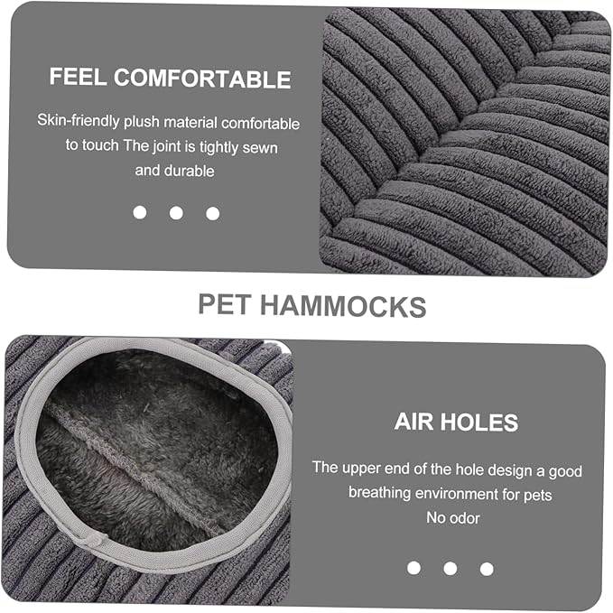 Yardwe Ferret Hideout Hammock Warm Pet Tunnel Cage for Small Animals Cozy Sleeping Spot for Hamsters Guinea Pigs Other Pets Grey