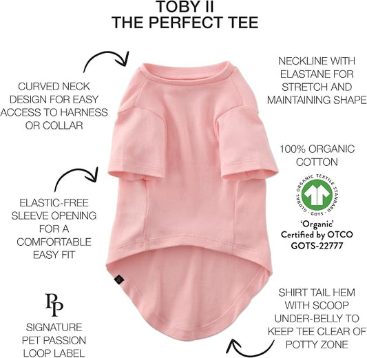 Pet Passion Toby II - The Perfect Tee, 3 Pack Short Sleeve Pet T-Shirt 100% Organic Cotton Tees Clothes for Small, Medium, Large Dogs, Pink Camo, X-Large (55-80 lbs)