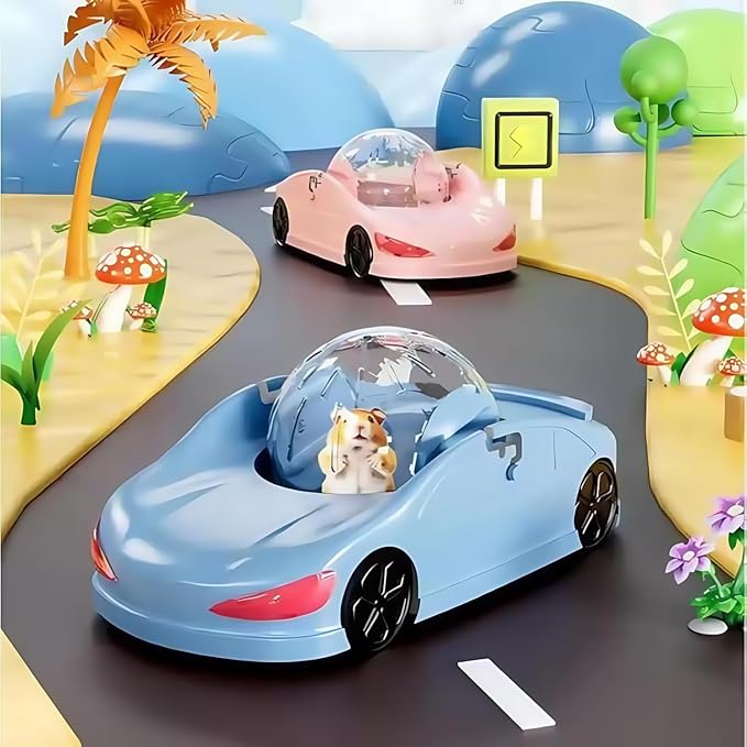 Hamster Car Novelty Wheel Running Ball Funny Exercise Toys for Small Animal Rat Chinchillas Ferrets Sugar Gliders (Blue)