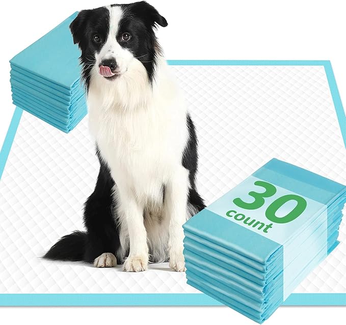 DEEP DEAR Extra Large Dog Pads 30"x26" 30 Count, Thicker Puppy Pads for Potty Training, Super Absorbent Pee Pads for Dogs, Leak-Proof Dog Pee Pads for Puppies, Disposable Pet Training Pads for Cats