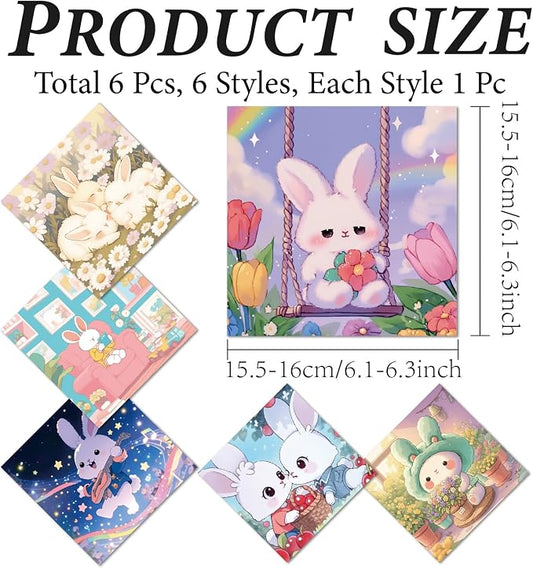 CREATCABIN 6Pcs Glasses Cleaning Cloth Eyeglass Cleaner Cloth Lens Wipes for Cleaning Eyeglasses Reusable Multicolor Rabbit Soft Microfiber for Camera Laptops Screens Cell Phone 6x6Inch