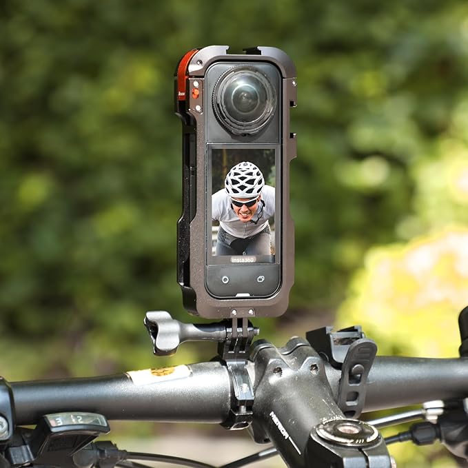 AMAZEAR Metal Protective Case for Insta360 X5 Accessories, Insta 360 X5 Multifunction Utility Frame Stronger Construction Aluminum Cage with Quick-Release Safety Lock, Various Expansion Mounts