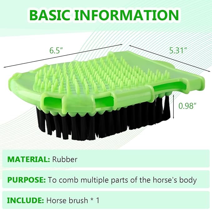 La La Pet Rubber Brush Scraper for Horse Care Double-Sided Animal Grooming Mitt Handheld Glove Brush Professional Horse Bathing Tools