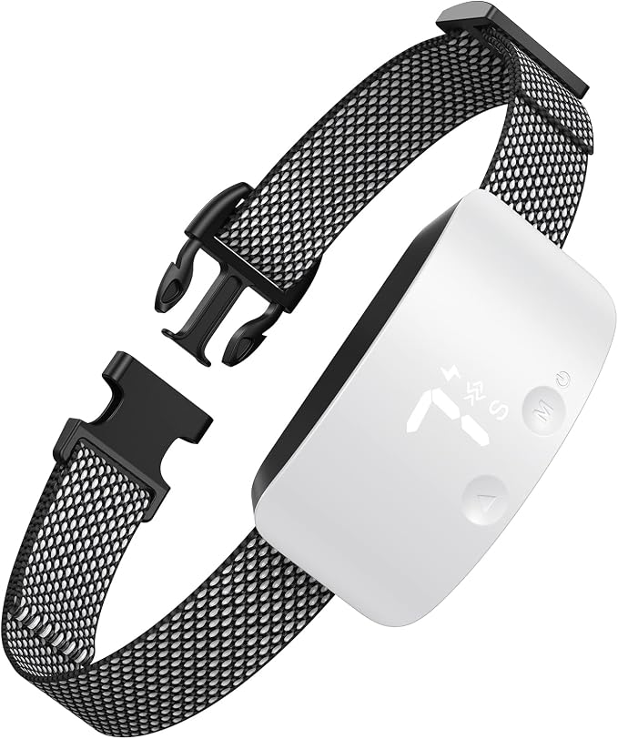 NBJU Bark Collar for Dogs,Rechargeable Anti Barking Training Collar with 7 Adjustable Sensitivity and Intensity Beep Vibration for Small Medium Large Dogs (White)