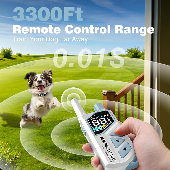 2-in-1 Dog Shock & Bark Collar Combo - New Updated Automatic Bark Collar & 3300Ft IPX7 Waterproof Remote Dog Training Collar with 3 Training Modes for All Breeds,Size,FlashLight & Security Lock