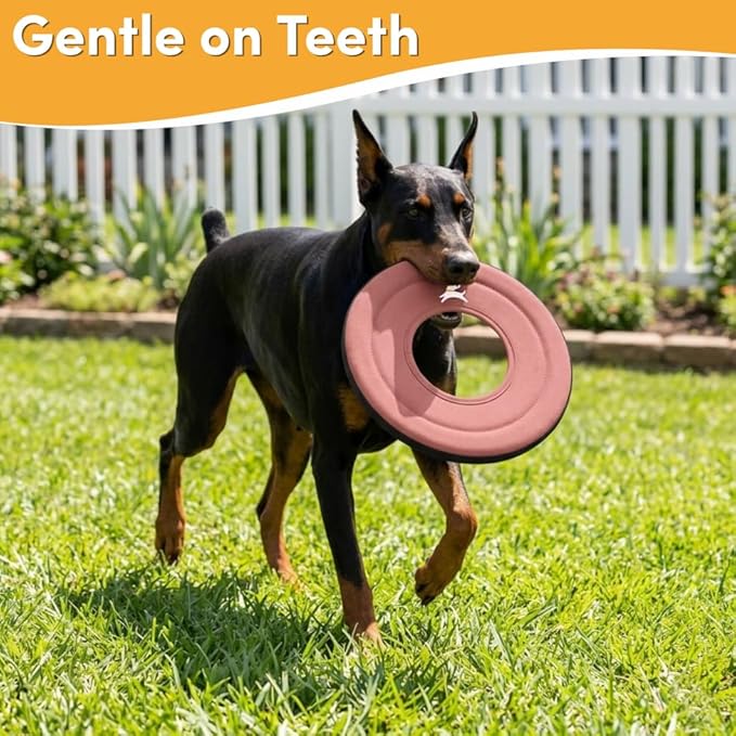 OllyDog Super Flyer, Floating Dog Disc for Water Play – Soft Durable Dog Fetch Toy, Eco-Friendly Recycled Material, Gentle on Teeth, Lightweight Flying Disc for Medium, Large Dogs (Desert, 11")