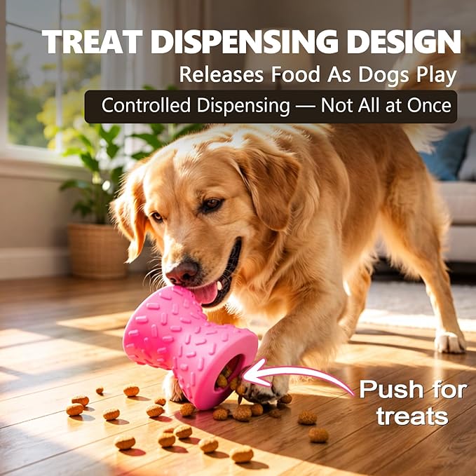 Dog Puzzle Toy – Interactive Treat Dispensing Dog Toy to Keep Dogs Busy, Mental Stimulation & Boredom Relief Toy for Indoor Play, Small & Medium Dogs