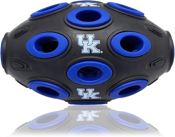 Pets First NCAA Kentucky Wildcats Football Treat Dispensing Toy for Dogs and Cats, Interactive Rubber Ball, Natural Feeding Toy (KY-3622)