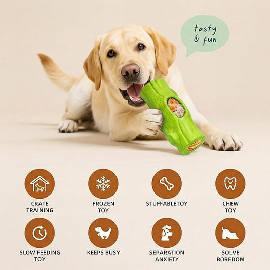 2 Pack Dog Toys for Aggressive Chewers, Interactive Indestructible Dog Toys with Frozen Treat Function, Durable Dog Puzzle Toy for Large & Medium Dogs, Reduces Anxiety, Green & Blue