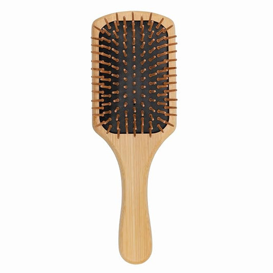 Doggy Style Bamboo Dog Brush for Medium and Large Dogs, Deshedding and Detangling Pet Grooming Brush with Pin Bristles, Ergonomic Handle, Rubber Cushion, Plastic-Free 9.5 Inch