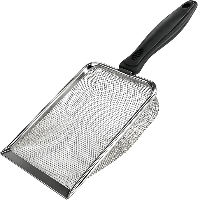 Cat Litter Scoop,Kitty Litter Scoop with Stainless Steel Mesh, 2.8mm Hole Scoop for Cat Litter,Chicken Coop Sand, Beach Sand