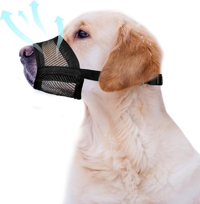 Evollax Dog Muzzle Medium Sized Dogs – Soft Air Mesh Muzzle for Medium Sized Dog | Muzzles for Dogs | Mussle to Stop Biting, Barking and Chewing Perfect for Small to Large Doge