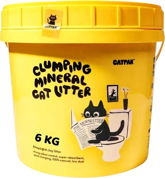 Clumping Cat Litter - 100% Natural Attapulgite Clay, Ultra-Low Dust (0.35%), Lock & Dry Technology for a Fresh Home, Fast Clumping & High Absorbency, Eco-Friendly, 13.2 LB (6, Kilograms)