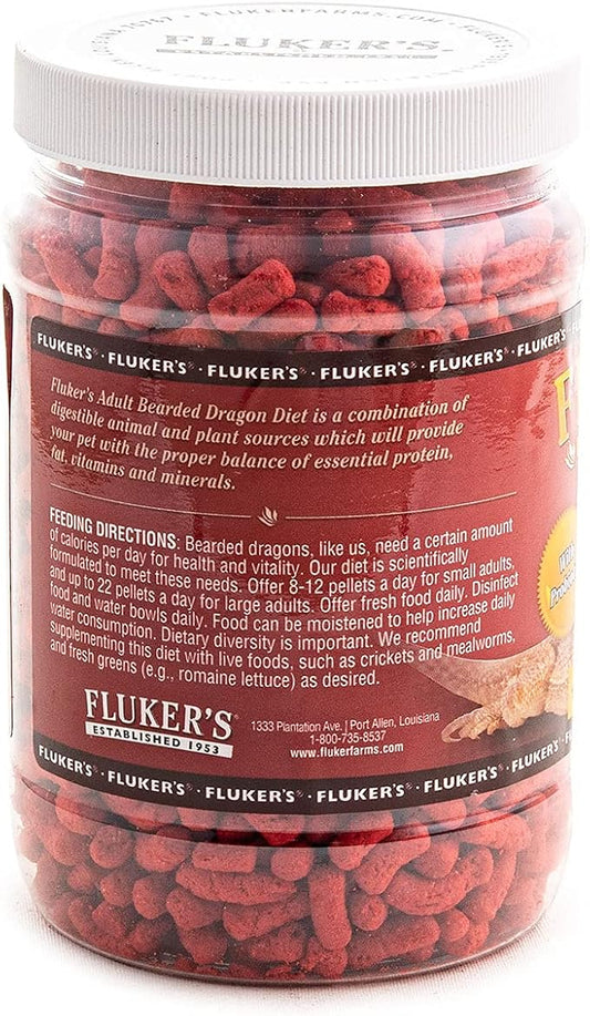 Fluker's Bearded Dragon Food, For Adult Bearded Dragons, Pellet Diet Rich in Protein, Fats, Vitamins, and Minerals, 3.4 oz