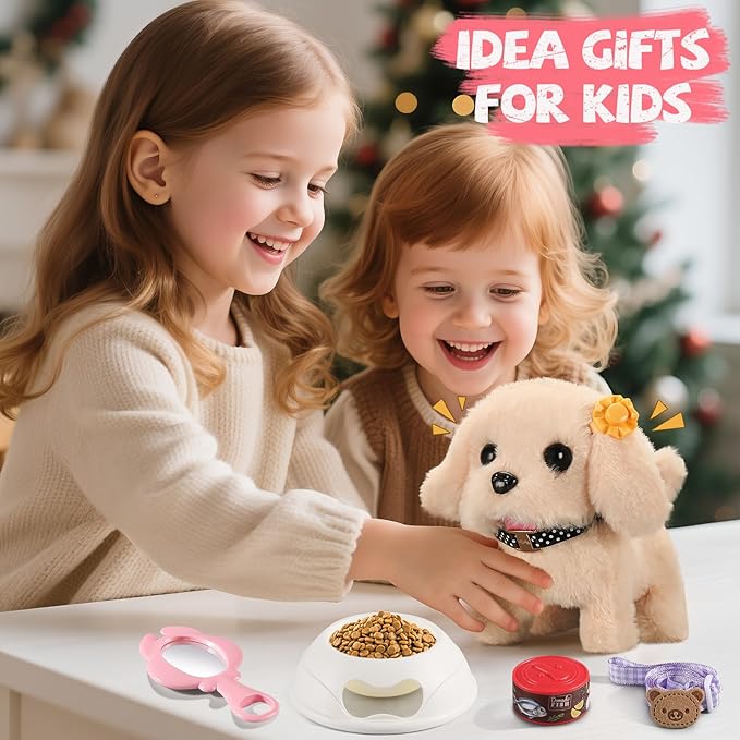 Vanvimen 16 Pcs Robot Dog Toys for Girls, Toys for 3 4 5 6 7 8 Year Old Girls Kids Boys, Realistic Robot Puppy Toy for 5-7 6-8, Ideas Birthday Gifts for Girl 3 4 5 6 Year Old