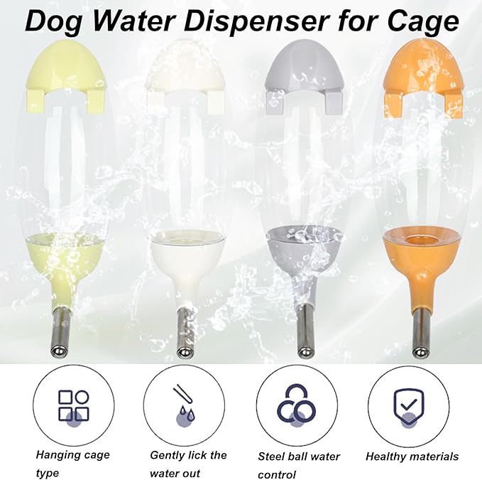 No-Drip Water Bottle/Feeder for Hamsters/Guinea Pigs/Ferrets/Rabbits/Cats and Dogs, Small Animals and Small Pets - for Use in Cages, Crates or Suspension Mounts.13.5 oz. Nozzle 10 mm, Orange