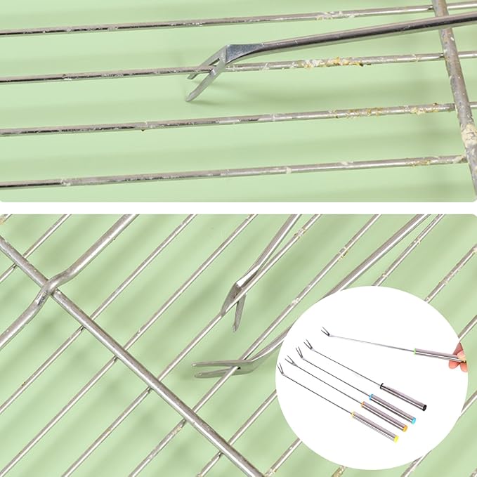 3 Pack Bird Droppings Cleaning Brush Kit Bird Cage Cleaning Tool Set Heavy Duty Bird Droppings Scraper Fork Bird Poop Remover for Parakeet Cage Budgie African Grey Conure Shanghai Parrot Cages