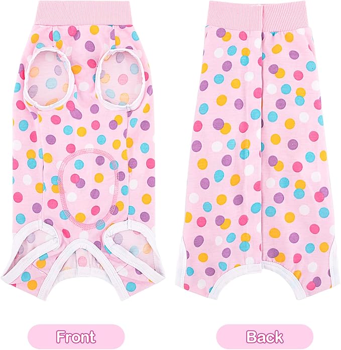 Coppthinktu Recovery Suit for Dogs After Surgery, Dog Onesie Surgery Recovery Suit for Female Spay, Soft Surgical Pajamas Bodysuits for Puppy to Prevent Licking Dog Cone Alternative Dots XL