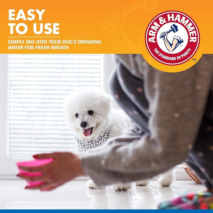 Arm & Hammer Clinical Care Dental Rinse for Adult Dogs, Odorless Flavorless Water Additive for Daily Plaque, Tartar, and Bad Breath Control, Baking Soda Enhanced Formula, 16 Fl Oz - 2 Pack