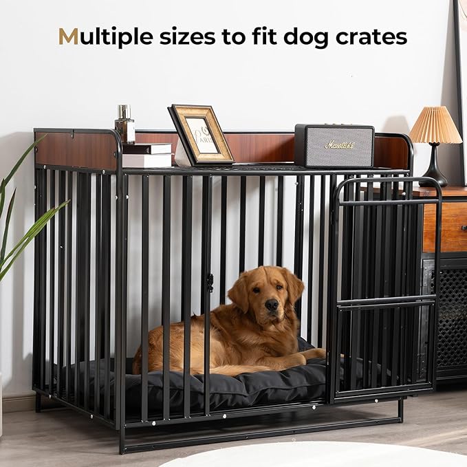 Chew Proof Indestructible Dog Bed - Durable Dog Bed for Aggressive Chewers, Machine Washable & Waterproof Indoor Outdoor Crate Pad, Tough Kennel Pad for Medium Dogs (Medium (22"x35"))