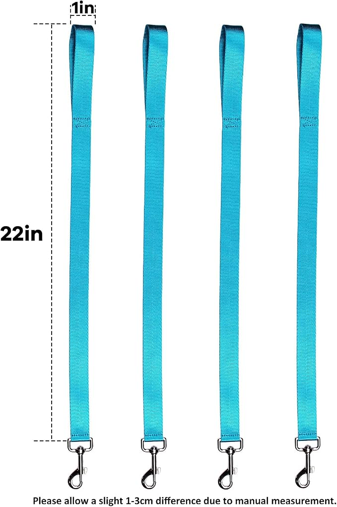 Harrison Howard 4PCS 22” Easily Packed Sturdy Nylon Bucket Straps for Hay Nets and Water Feeder Buckets-Azure Blue