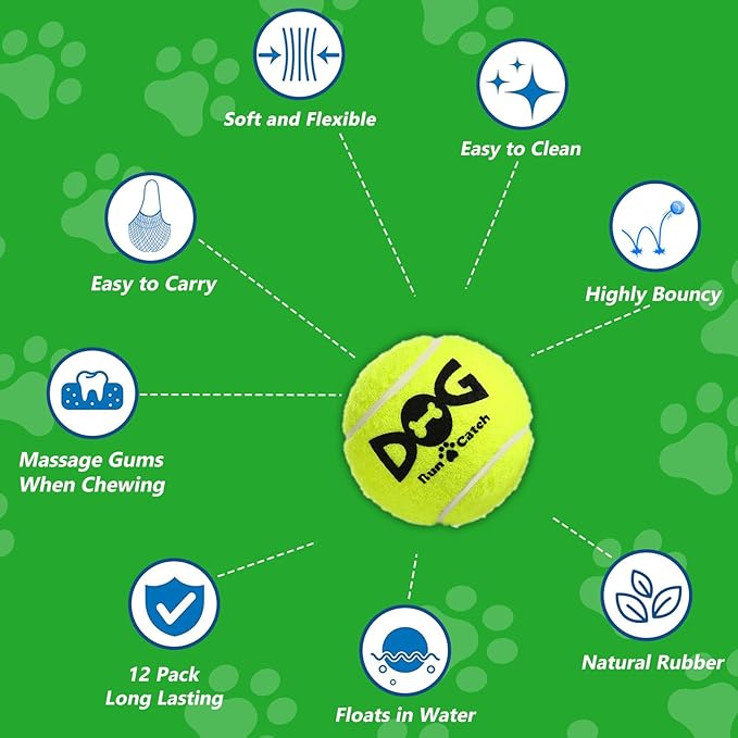 INSUM Squeaky Tennis Balls for Dogs Pack of 4 Easy Catching Dog Fetch Balls (Squeaky-Yellow)