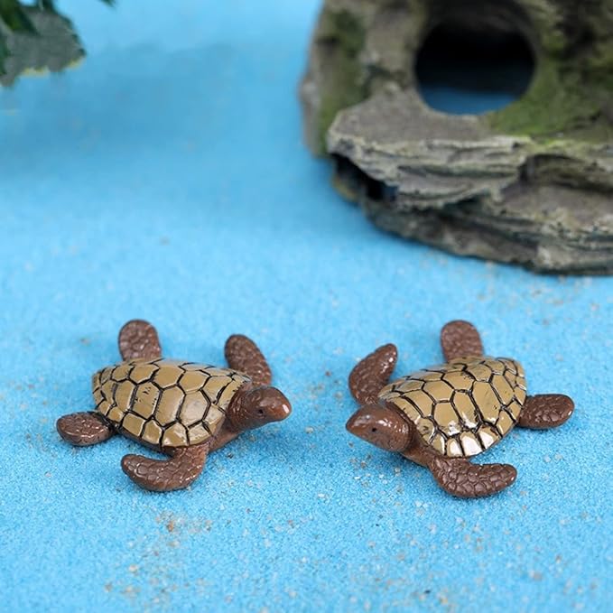Miniature Sea Turtle Figurine, Mini Sea Turtle Fairy Garden Accessoriesfor Fish Tank Decoration, Succulent Planter, Micro Landscape, Fairy Garden Decor, Cake Toppers, Fish Tank Decoration