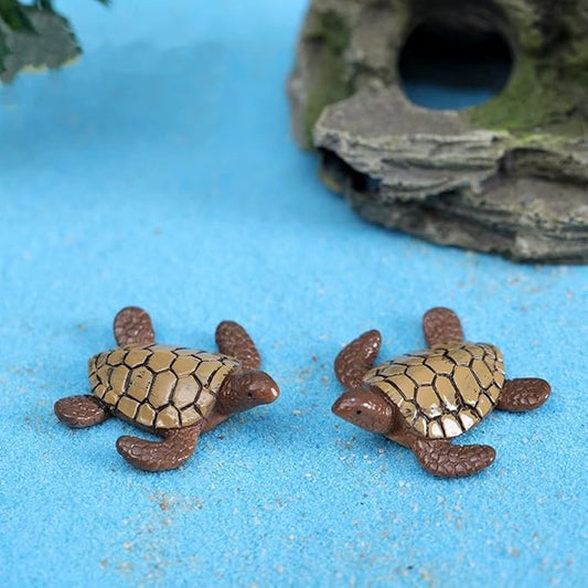 Miniature Sea Turtle Figurine, Mini Sea Turtle Fairy Garden Accessoriesfor Fish Tank Decoration, Succulent Planter, Micro Landscape, Fairy Garden Decor, Cake Toppers, Fish Tank Decoration