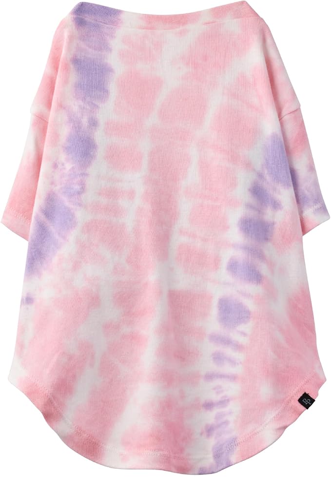 Pet Passion Toby II - The Perfect Tee, 3 Pack Short Sleeve Pet T-Shirt 100% Organic Cotton Tees Clothes for Small, Medium, Large Dogs, Pink Tie Dye, Large (40-60 lbs)