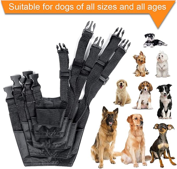 5Pcs/Set Adjustable Breathable Safety Small Medium Large Extra Dog Muzzles for Anti-Biting Anti-Barking Anti-Chewing Safety Protection(Black)