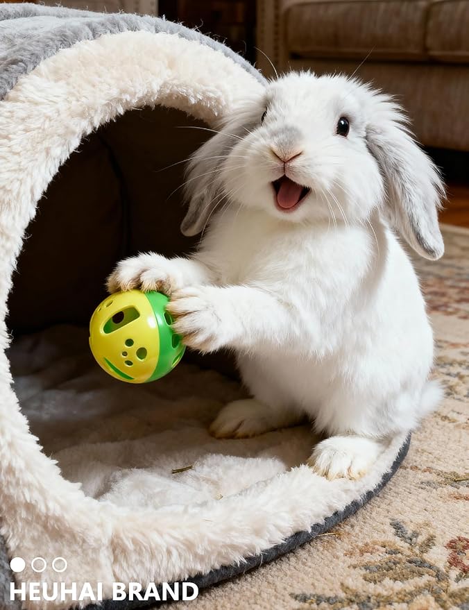 10-Pack Indoor Rabbit Toys for Bunnies and Rabbits, Leap for Joy (1.5'' - 2.2'')