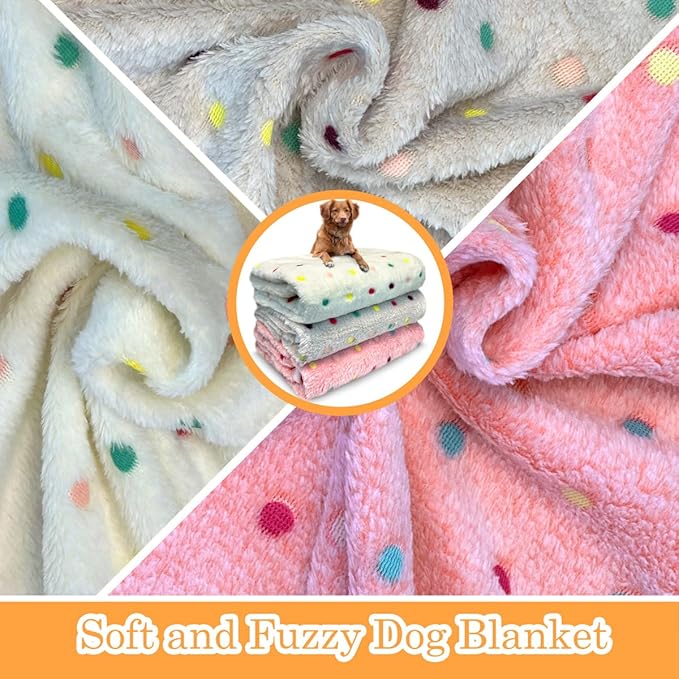 Dog Blankets for Medium Large Dogs Washable, 3 Pack Pet Blanket Washable 41" x 31", Fuzzy Soft Puppy Blanket Throw Cover for Kennel Crate Bed, Blanket for Dogs, Pet Blankets for Dog