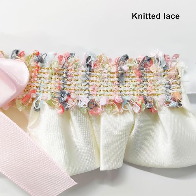 Elegant Lace Cat Collar with Cute Bow,Cat Collar with Bow Tie,Pet Lace Bib Collar with Cute Bow,Cat Princess Costumes,Pink,1 Piece ﻿