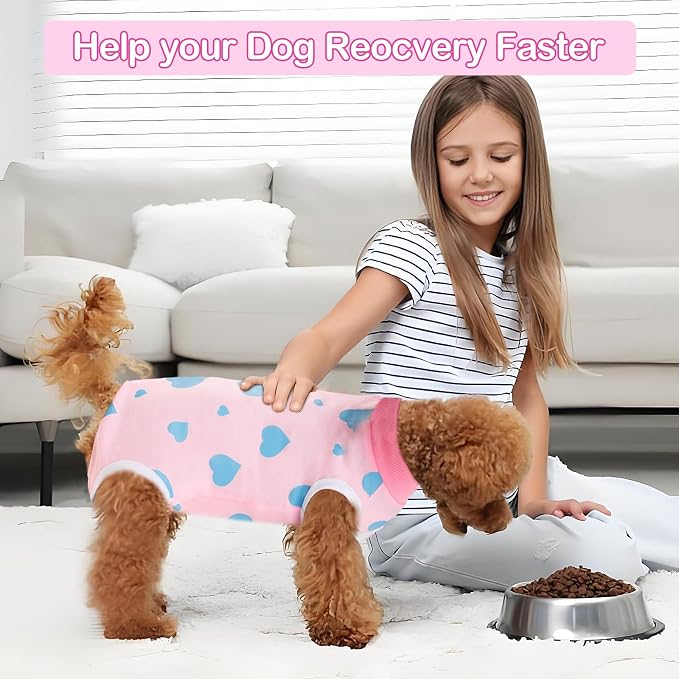 Coppthinktu Recovery Suit for Dogs After Surgery, Dog Onesie Surgery Recovery Suit for Female Spay, Soft Surgical Pajamas Bodysuits for Puppy to Prevent Licking Dog Cone Alternative