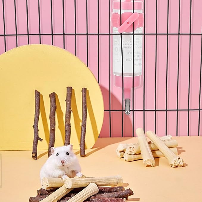 Hypeety Hamster Water Bottle Guinea Pig Water Bottle Hamster Water Dispenser No Drip Water Feeder Bottle for Syrian Dwarf Hamster Gerbils Guinea Pig 125ML (4.4 oz) 1Pcs Random Color