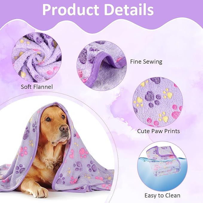 Dog Blankets for Medium Dogs, Cat, Premium Soft Dog Blankets for Small Dog Washable, Puppy Blanket Dogs Essentials for Puppies (1, 42 x 30) (1, Purple, 41" x 30")