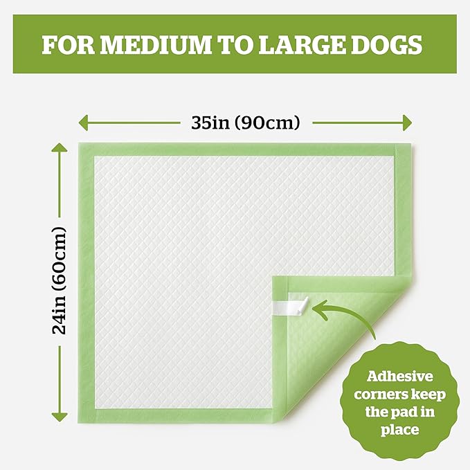 Pogi’s Potty Pads with Sticky Tabs – XL, Super Absorbent, Odor Blocking, 40-Count (24x35in)
