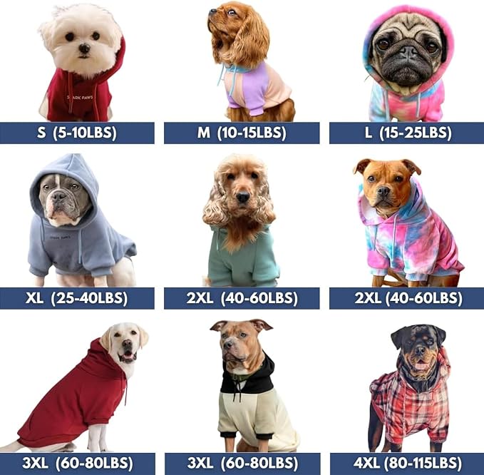 Spark Paws Dog Hoodie – Premium Dog Sweater for Small, Medium, and Large Dogs | Warm Outfits for French Bulldogs, Pitbull, Puppy, Winter Jacket Alternative - Purple Plaid - 5XL