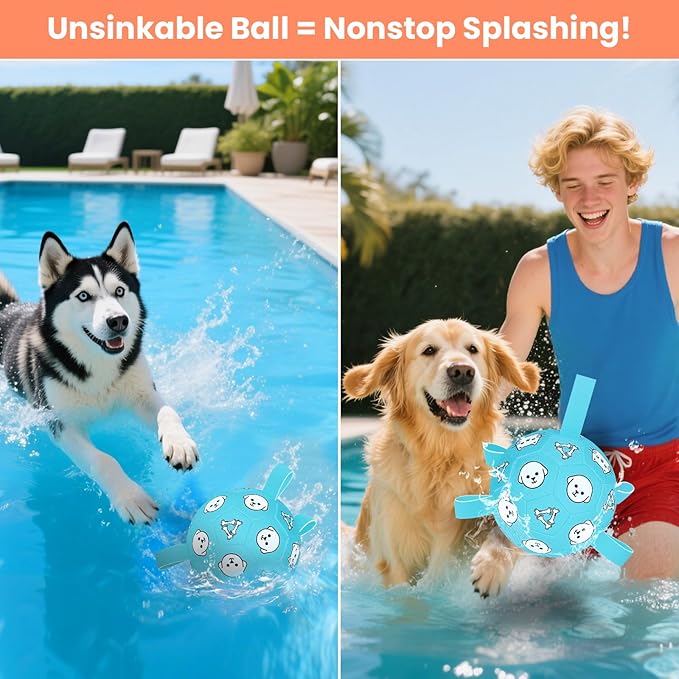Dog Toy Soccer Ball with Grab Tabs, Durable Dog Soccer Ball, Dog Birthday Toys for Medium & Large Dogs, 8 Inch