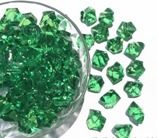 Ivie Colorful Crystal Stone Acrylic Glass Transparent Stone for Fish Tank,Aquarium,Terrariums,Vase,Plants,Garden Decoration (200grams) (green)